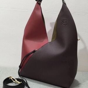 Loewe contrast sling bag purse Red British Tan Calfskin leather NWOT